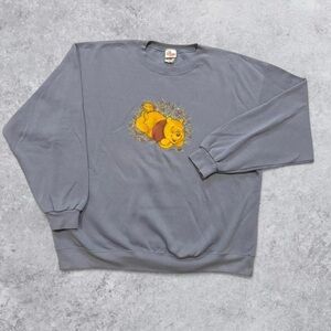 Disney Vintage 90s Gray Crewneck Sweater with Winnie the Pooh
